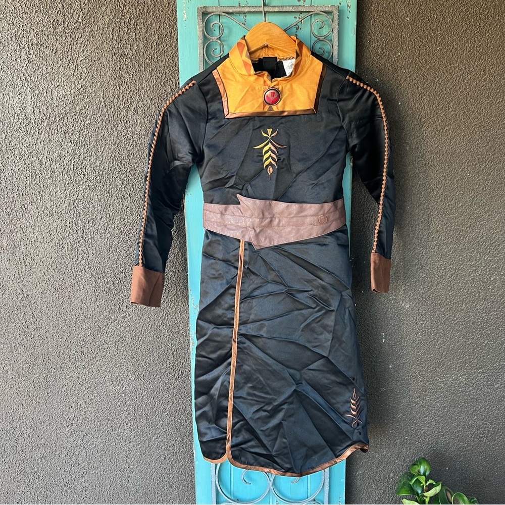 Disney Store Frozen 2 II Anna Dress Up Costume 7/8 black gold